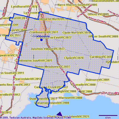 Cranbourne Map